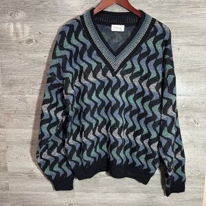 Vintage Protege By Tag Sweater Made USA 90s Knit Coogi Style Pullover Sz Large